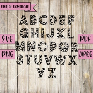 Stampa leopardo Abc Svg, Clipart alfabeto, Decorazione alfabeto, Lettere Svg, Leopardo Svg, Alfabeto Svg, Silhouette, Cricut, Vinile, Download istantaneo