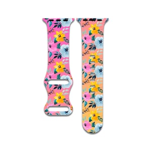 Floral Watch Band Compatible with Apple Watch Series 1-9, 38mm, 40mm, 41mm, 42mm, 44mm, 45mm, 49mm, SE, SE2, Ultra, Ultra 2, Vibrant Floral