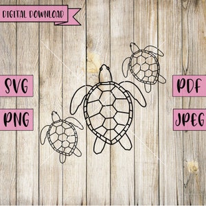 Turtles Svg, Turtle Family Svg  ,Turtles Decal, Cute Turtle Svg, Turtle Vector, Animal Svg, Silhouette, Cricut, Vinyl, Jpg, Png and Svg File