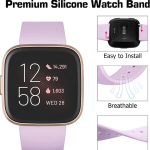 Puede incluir: Una correa de reloj de silicona lavanda para un reloj inteligente. La correa es f&aacute;cil de instalar, transpirable, suave y duradera. La esfera del reloj muestra la hora, la fecha, los pasos, la frecuencia card&iacute;aca y las calor&iacute;as quemadas.
