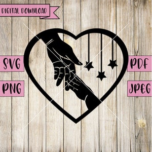 Hands Svg, Together Svg, Holding Hands Decal, Hands Svg, Mother and Child Svg, Togetherness Hands, Silhouette, Cricut, Vinyl, Laser Cut File