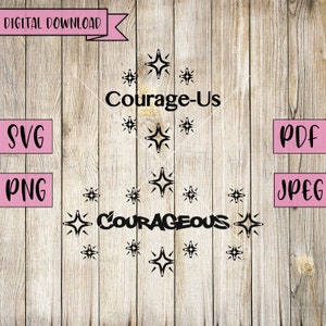 Courageux Svg, Brave Clipart, sticker Brave, Brave Svg, citation Svg, vecteur de mot, Courage Svg, Silhouette, Cricut, vinyle, Jpg, Png et fichier Svg