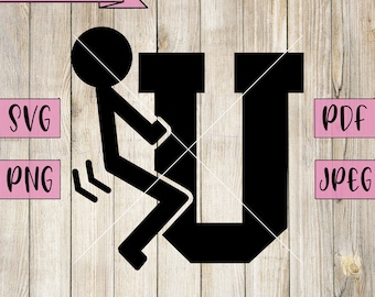 Rude Stick Figure Vector, Inappropriate Adult Humor SVG, Cricut Silhouette (Digital Download)