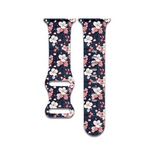 Cherry Blossom Floral Watch Band Compatible with Apple Watch Series 1-9, 38mm, 40mm, 41mm, 42mm, 44mm, 45mm, 49mm, SE, SE2, Ultra, Ultra 2