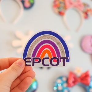 EPCOT Rainbow Sticker // EPCOT sticker // Disney World Sticker // Clear Sticker image 1