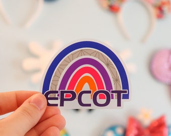 EPCOT Rainbow Sticker // EPCOT sticker // Disney World Sticker // Clear Sticker