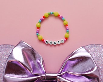 Rainbow Magic Bracelet // Disney Bracelet // Disney Magic Bracelet // Rainbow Bracelet // Pastel Rainbow Bracelet // Bead Bracelet