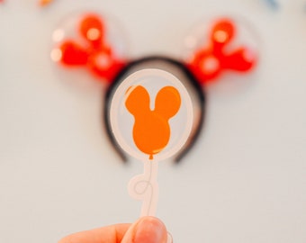 Orange Mickey Balloon Sticker // Disney Sticker // Disney World Sticker // Disneyland Sticker // Disney Gift // Vinyl Sticker