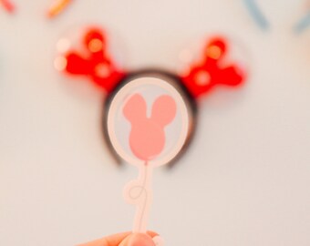 Pink Mickey Balloon Sticker // Disney Sticker // Disney World Sticker // Disneyland Sticker // Disney Gift // Vinyl Sticker