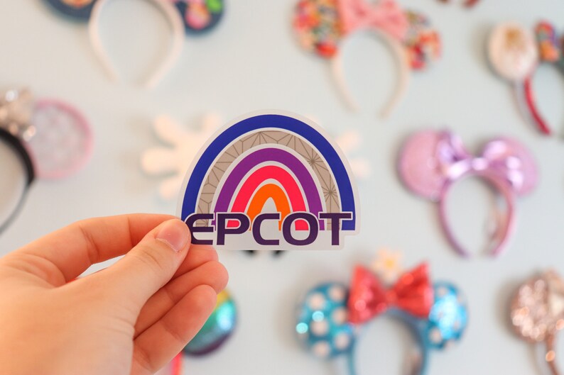 EPCOT Rainbow Sticker // EPCOT sticker // Disney World Sticker // Clear Sticker image 1