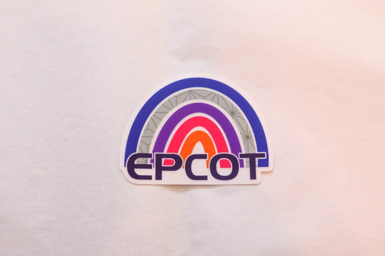 EPCOT Rainbow Sticker // EPCOT sticker // Disney World Sticker // Clear Sticker image 2