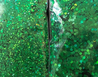 Single Size Dark Green Holographic Glitter - One Size Glitter - 0.2mm, 1mm, 2mm, 2.5mm sequins. (Clover Green)