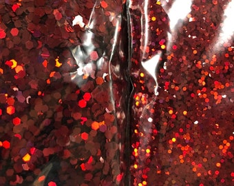 Single Size Red Holographic Glitter - One Size Glitter - 0.2mm, 1mm, 2mm, 2.5mm sequins.  Hexagon shaped sequins