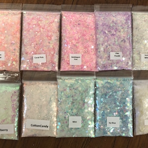 Chunky Iridescent Opal Clear Glitter Mix - Glitter Bundle - Make Your Own Bundle