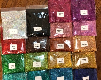 Fine Rainbow Holographic Glitter Mix Packs ( you pick the amount and color) (0.2mm)