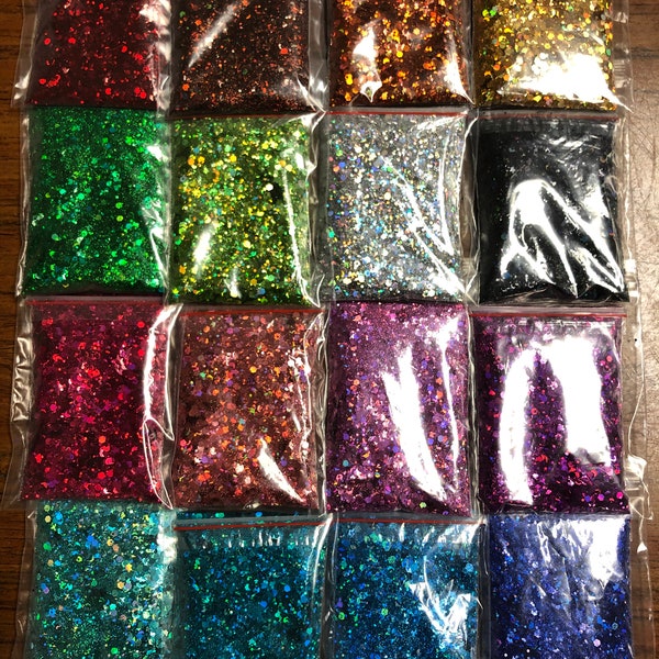 Chunky Rainbow Holographic Glitter Mix Packs ( you pick the amount and color)