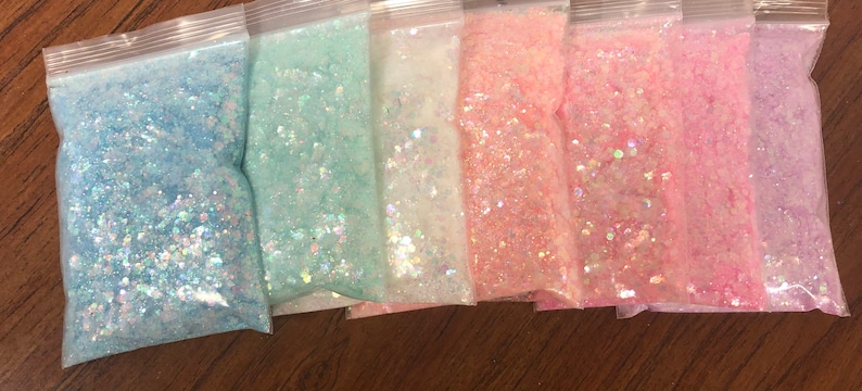 Chunky Iridescent Opal Clear Glitter - Chunky Mix 