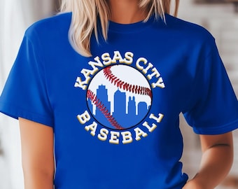 Maglietta unisex Kansas City Royals, maglietta con corona da baseball