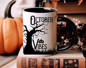 October Vibes Mug, Autumn Mug, Halloween Mug, Coffee Lover Gift, Fall Mug, Pumpkin Spice, Pumpkin Mug, Autumn Vibes, Happy Fall Yall