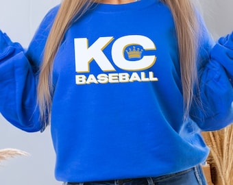 Sudadera de cuello redondo de los Kansas City Royals: regalo para los fanáticos del béisbol de Kansas City