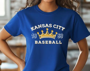 Camiseta unisex de cuello redondo de los Kansas City Royals para aficionados al béisbol