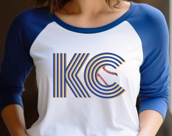 Camiseta de béisbol azul y blanca de los Kansas City Royals