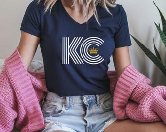 Maglietta con scollo a V dei Kansas City Royals: maglietta unisex da tifoso di baseball