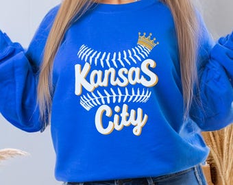 Kansas City Royals Crewneck Sweatshirt: KC Baseball Fan Gift