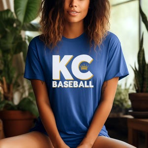 Kansas City Royals Crewneck Unisex Tshirt, KC Crown Shirt, Womens Royals Plus Size Baseball Tee, Royals Fan Gift, Mens Royals Tee