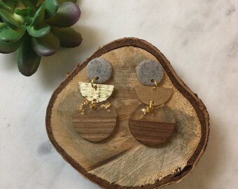 Handmade Polymer Clay Earrings | Brass earrings