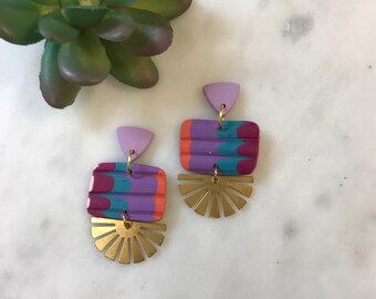 Handmade Polymer Clay Earrings | Brass and Clay Earring