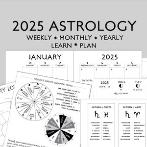 2025 Astrology Planner | Mensal Semanal | Calendário de Fases da Lua | Acompanhe Seus Trânsitos | Astrological Planner | Mapa Natal | Aprenda Astrologia