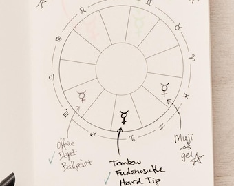 Blank Astrology Chart Stickers – Journaling Stickers, Witchy Stationary, Astrological Tools