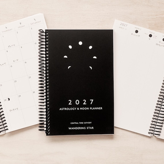 2027 Astrology Moon Planner: Spiral Bound Monthly Weekly Celestial Calendar