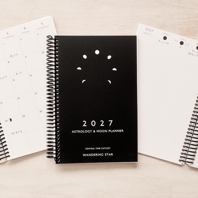 2027 Astrology Moon Planner: Spiral Bound Monthly Weekly Celestial Calendar image 1
