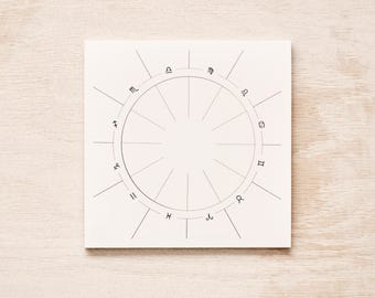 Blank Astrology Chart Notepad | Transit Tracking, Ritual Journaling (50 Sheets)