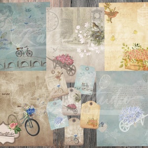 Garden Journal kit, Spring Journal, Junk Journal Tags