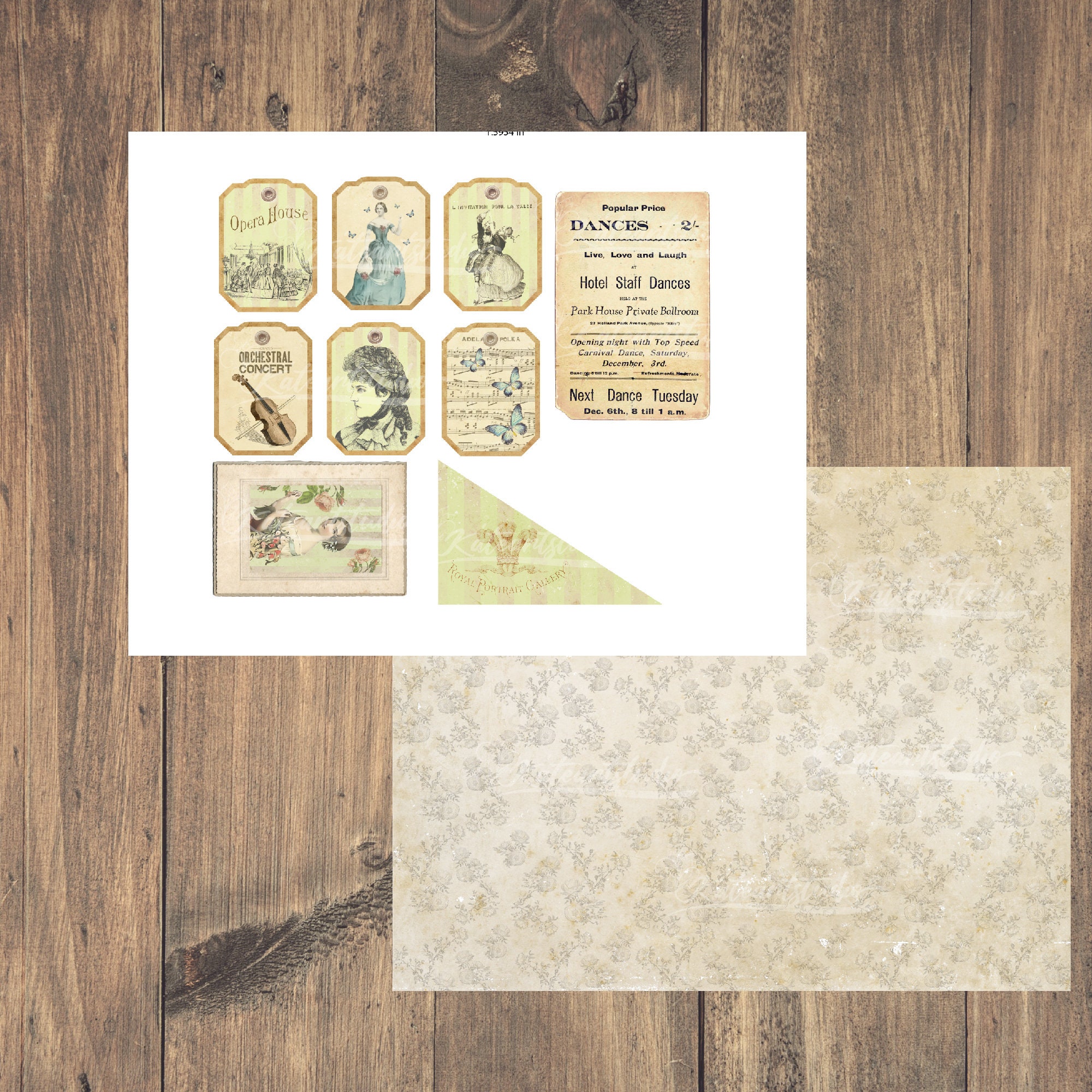 Printable Antique Flowerbed Inspired Junk Journal Folio, Loaded Pockets ...