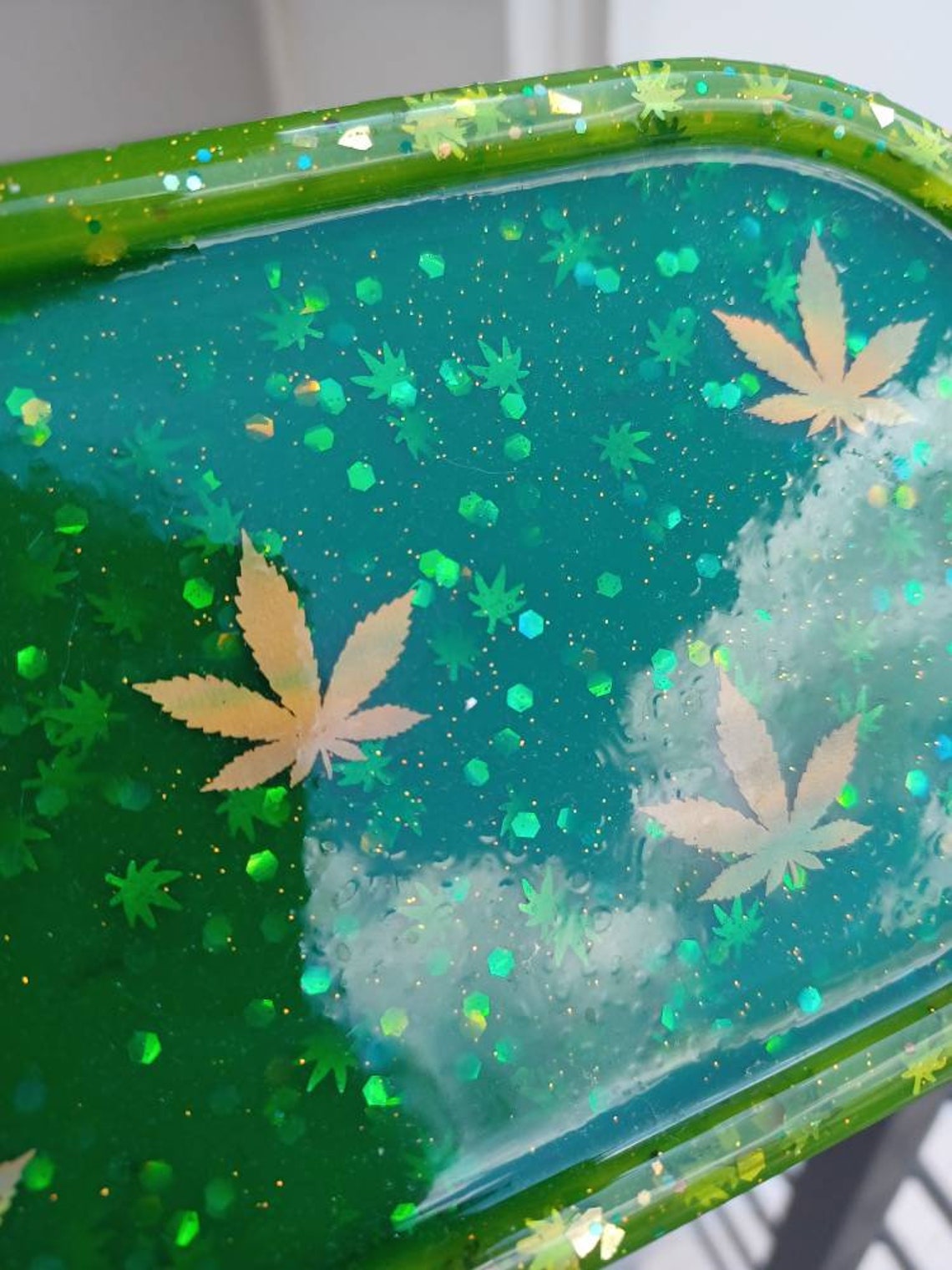 Pill Shaped Weed Leaf Resin Tray Etsy