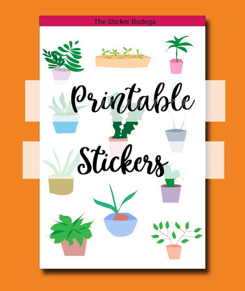laptop stickers bullet journal stickers printable plant stickers sheet planner stickers scrapbook stickers digital stickers geotv craft supplies tools papercraft