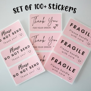 Do Not Bend stickers, Thank You stickers, Fragile Stickers, 2.25 x 1.25 Inch |  Packaging Stickers