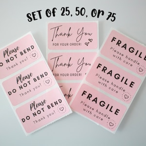 Do Not Bend stickers, Thank You stickers, Fragile Stickers, 2.25 x 1.25 Inch |  Packaging Stickers