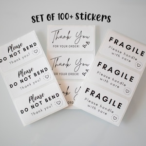 Do Not Bend stickers, Thank You stickers, Fragile Stickers, 2.25 x 1.25 Inch |  Packaging Stickers