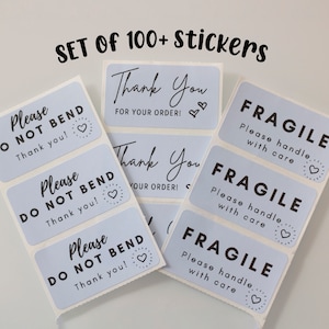 Do Not Bend stickers, Thank You stickers, Fragile Stickers, 2.25 x 1.25 Inch |  Packaging Stickers
