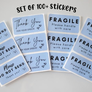 Do Not Bend stickers, Thank You stickers, Fragile Stickers, 2.25 x 1.25 Inch |  Packaging Stickers