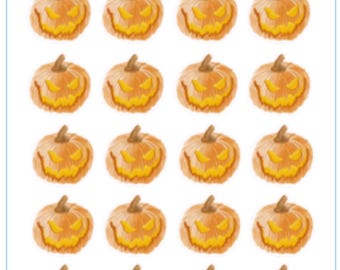 Jack-O-Lantern Hand-drawn Planner Stickers | Halloween Samhain Pumpkin Spooky Stickers