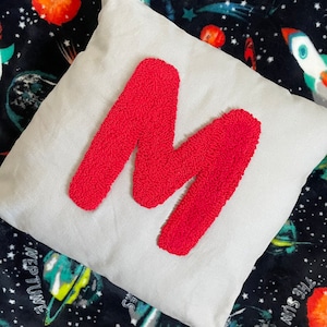 Personalised Initial punch needle cushion cover 40 x 40cm