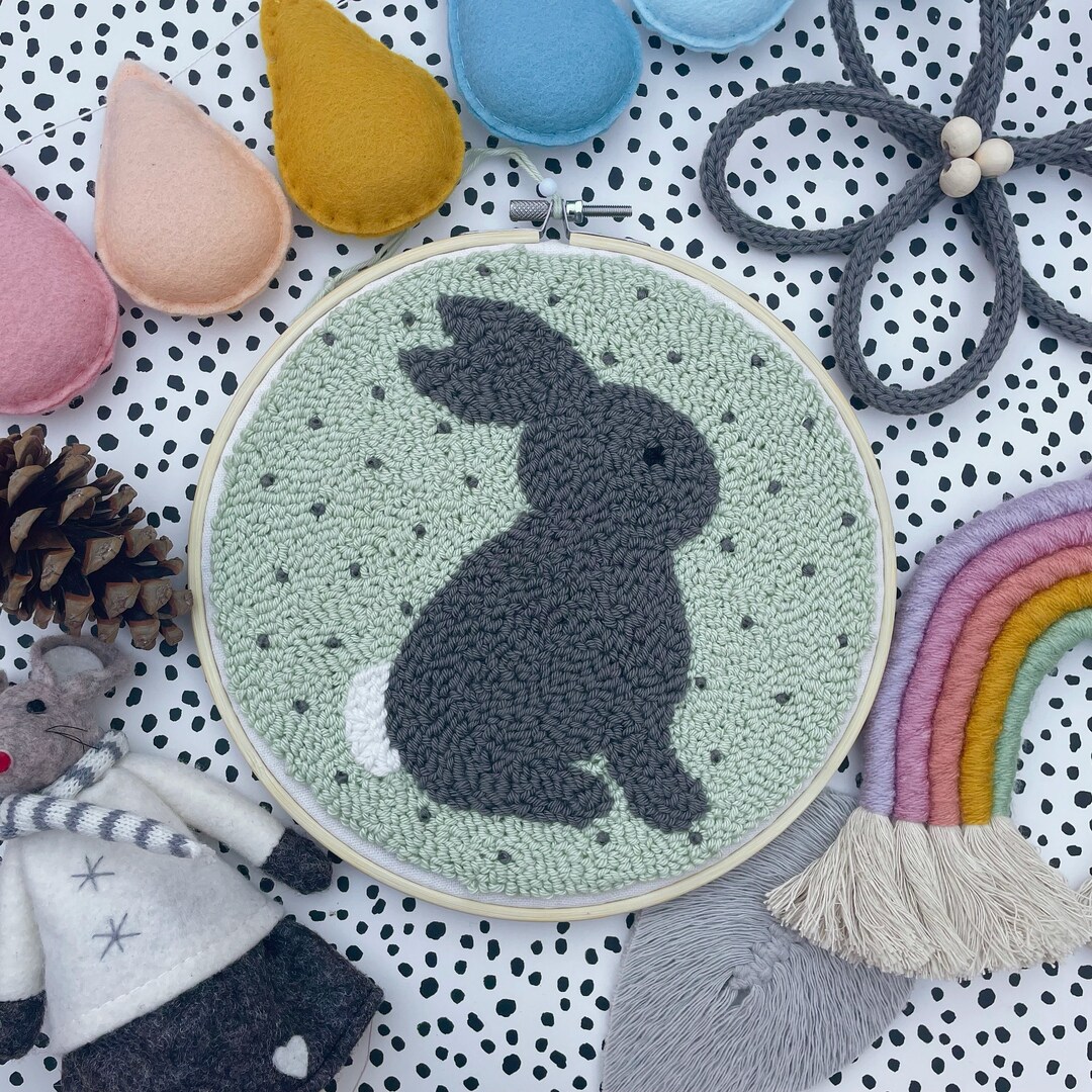 Punch Needle Bunny Hoop Etsy UK