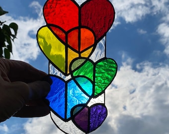 Colourful Multi-Heart Suncatcher