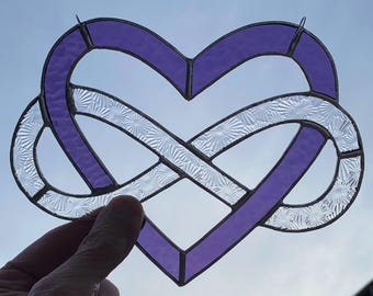 Infinity Heart Stained Glass Window Decoration